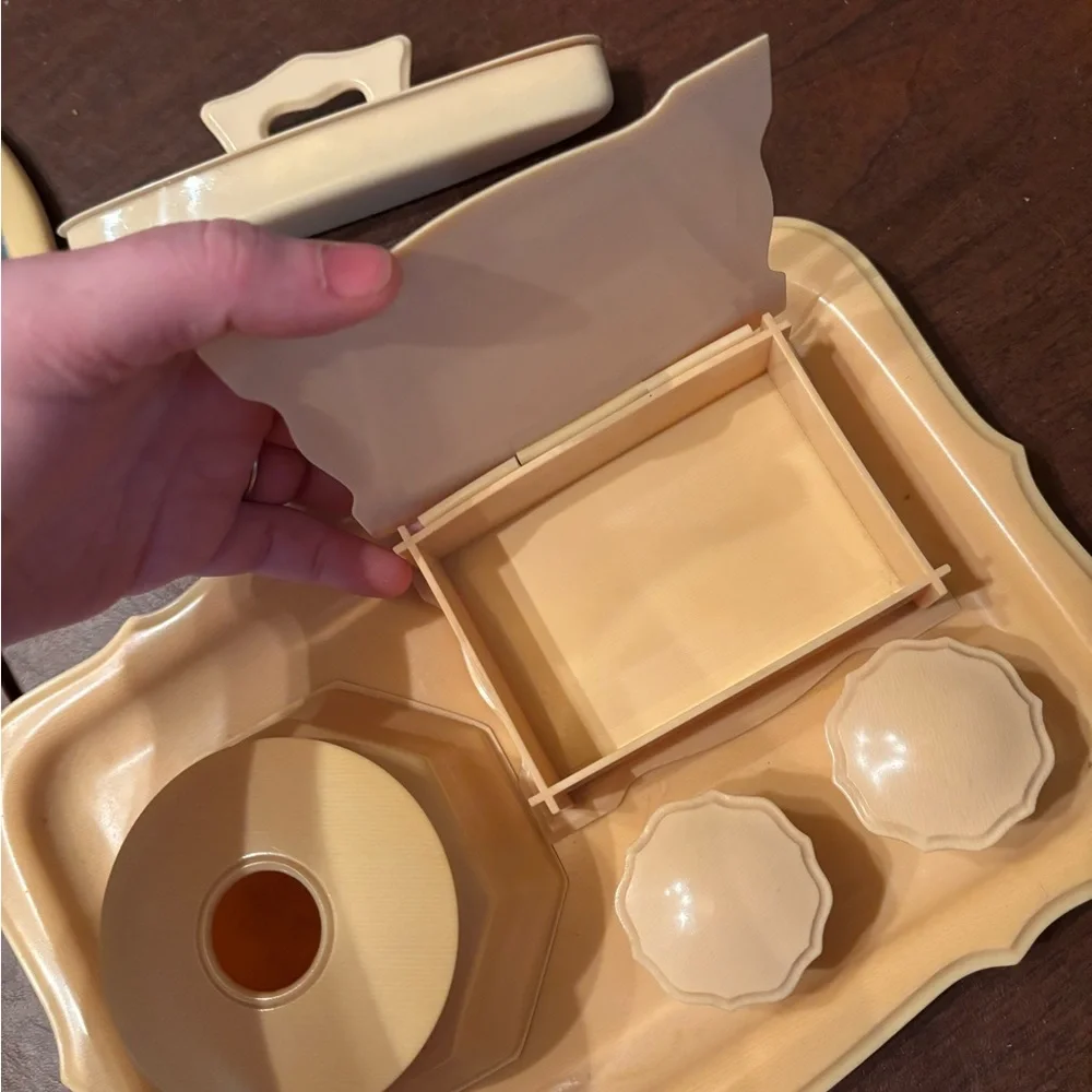 vintage French Ivory celluloid vanity dresser set